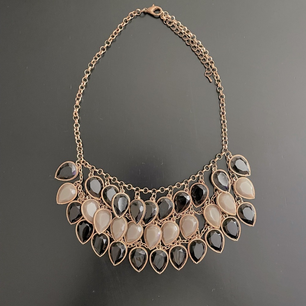 Black grey and gold necklace